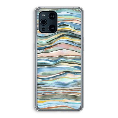 Watercolor Agate: Oppo Find X3 Pro Transparant Hoesje