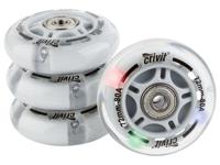 CRIVIT Wielen voor inline skates met kogellagers, set van 8 stuks/set van 4 LED-wielen (LED 72 mm)