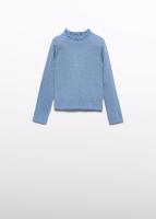 Abel & Lula winter sweater meisjes - licht blauw - turtleneck - gebreid Abel & Lula winter sweater meisjes - licht blauw - turtleneck - gebreid
