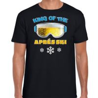 Apres ski t-shirt voor heren - king of the apres ski - zwart - wintersport - bier - thumbnail