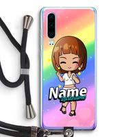 Chibi Maker vrouw: Huawei P30 Transparant Hoesje met koord