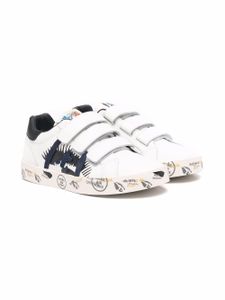 Premiata Kids baskets à imprimé graphique - Blanc
