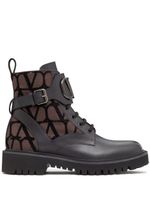 Valentino Garavani bottes Toile Iconographe 35 mm en cuir - Noir