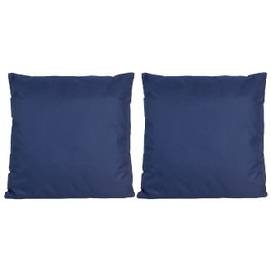 8x Bank/sier kussens voor binnen en buiten in de kleur donkerblauw 45 x 45 cm