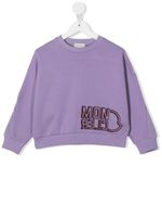 Moncler Enfant sweat en coton à logo imprimé - Violet