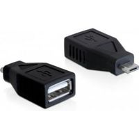 DeLOCK 65296 tussenstuk voor kabels USB 2.0-A USB Micro-B Zwart - thumbnail