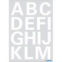 Herma Stickervel alfabet - 36x stuks - plak letters - A tm Z - wit - 20x20 mm