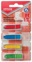 OFFICE products index, 12 x 43 mm, geassorteerde kleuren, blister van 4 x 24 tabs