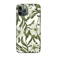 Wit bloemenpatroon: Volledig geprint iPhone 11 Pro Hoesje