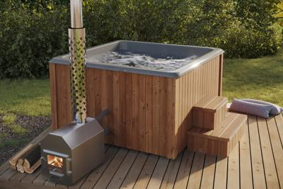Interflex Hottub Luxe Square 189x189 cm 18 mm thermo wood blank- - Hout- Interflex