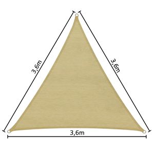 Driehoek zonneluifel zonnedoek 3,6m x 3,6m x 3,6m 401808