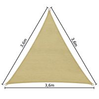 Driehoek zonneluifel zonnedoek 3,6m x 3,6m x 3,6m 401808 - thumbnail