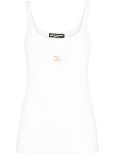 Dolce & Gabbana débardeur à plaque logo - Blanc