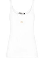 Dolce & Gabbana débardeur à plaque logo - Blanc