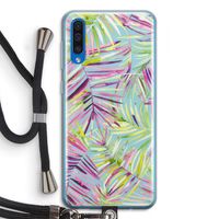 Tropical Palms Blue: Samsung Galaxy A50 Transparant Hoesje met koord