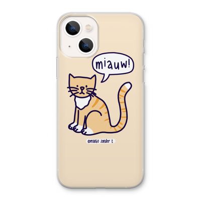 Miauw: iPhone 13 Transparant Hoesje
