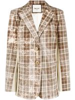 Elleme blazer boutonné à carreaux - Tons neutres