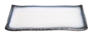 Rechthoekig Bord Grijs/Wit - Tajimi - Porselein - 26 x 13 x 2 cm