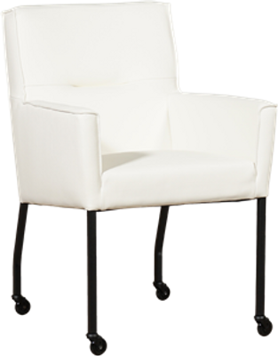 Witte leren moderne eetkamerstoel Lucky - Toledo Leer Purewhite (wit leer)