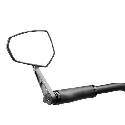 Elvedes Ergotec spiegel m-77 korte arm 120 x 80-55 mm aluminium zwart gezandstraald (k approved)