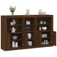 Dressoir met LED-verlichting 162x37x100 cm bruin eikenkleur