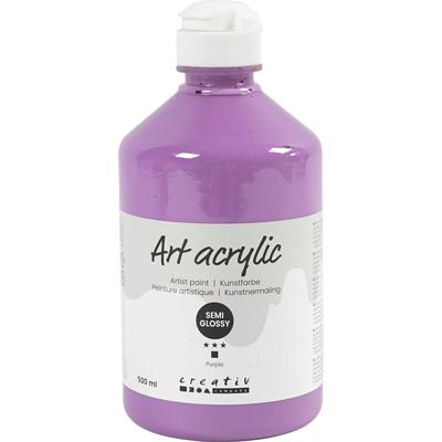 Creativ Company Acryl verf, semi-glanzend, dekkend, paars, 500 ml/ 1 fles