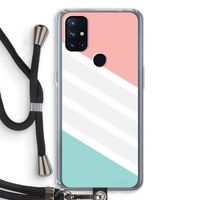 Strepen pastel: OnePlus Nord N10 5G Transparant Hoesje met koord