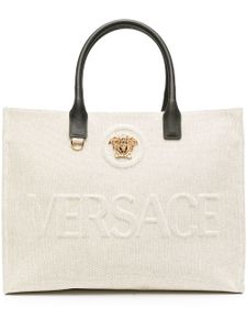 Versace grand sac cabas La Medusa en toile - Tons neutres