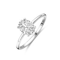 Stijlvolle Gerhodineerde 925 Zilveren Ring met Zirkonia - 8 mm Breed