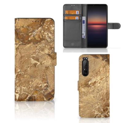 Sony Xperia 1 II | Bookcase | Marmer Creme