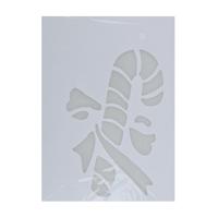 Kerst raamsjabloon zuurstok - wit - 35 cm - raamdecoratie - kerstversiering