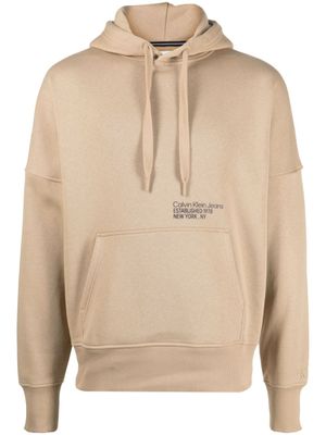 Calvin Klein Jeans hoodie Layered Address Hwk à lien de resserrage - PF2 TRAVERTINE