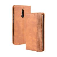 Voor Xiaomi Redmi 8 magnetische Buckle retro Crazy Horse textuur horizontale Flip lederen draagtas met houder & kaartsleuven & fotolijstjes (bruin)