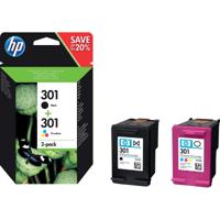 HP inktcartridge 301, 165-190 pagina&apos;s, OEM N9J72AE, 1x zwart en 1 x 3 kleuren