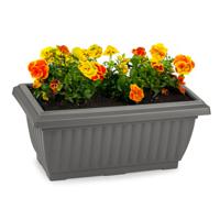 Plantenpot/bloempot Windsor - buiten/binnen - kunststof - antraciet - L33 x B18 x H15 cm