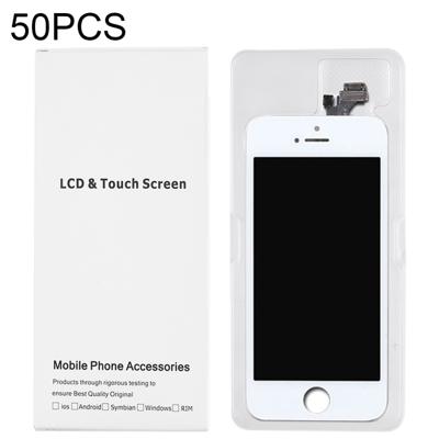 50 PCS LCD-scherm en Digitizer witte kartonnen doos verpakking voor iPhone 5