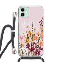 Painted wildflowers: iPhone 11 Transparant Hoesje met koord