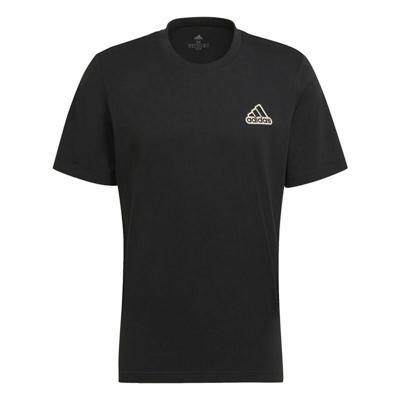 Heren-T-Shirt met Korte Mouwen Adidas Essentials Feel Comfy Zwart - Maat: L