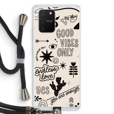 Good vibes: Samsung Galaxy S10 Lite Transparant Hoesje met koord