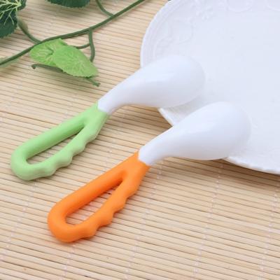 2 PC'S baby gebogen lepel eten lepel baby fopspeen voederen lepel solide leveringen gebogen lepel kinderen tafelgerei (mengen)