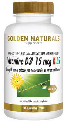 Golden Naturals Vitamine D3 15 mcg Kids Kauwtabletten