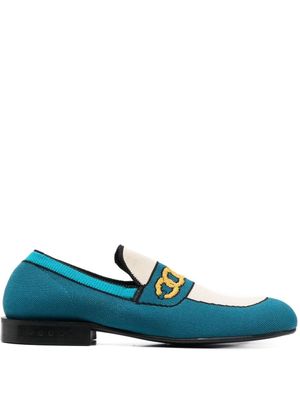 Marni mocassins en maille à bout en amande - Bleu