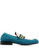 Marni mocassins en maille à bout en amande - Bleu