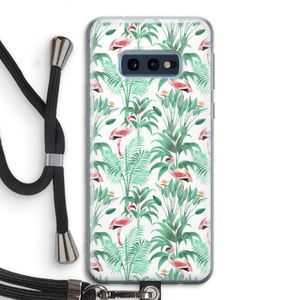 Flamingo bladeren: Samsung Galaxy S10e Transparant Hoesje met koord