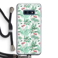 Flamingo bladeren: Samsung Galaxy S10e Transparant Hoesje met koord