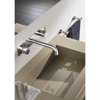 Hotbath Cobber afbouwdeel wastafelmengkraan met achterplaat en 18 cm uitloop geborsteld nikkel CB006TEXT18GN