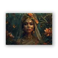 Glasschilderij - Vrouw Sierlijk - 160 x 110 cm