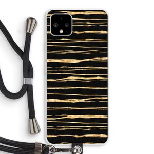 Gouden strepen: Pixel 4 XL Transparant Hoesje met koord