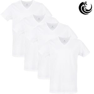 Vinnie-G Heren T-shirt V-hals Wit 4-pack-XXL