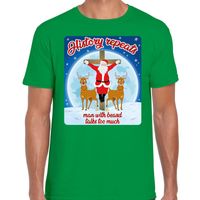 Fout kerst t-shirt history repeats groen voor heren